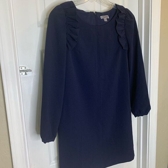 Chelsea 28 Long Sleeve Navy Blue Shift Dress Size 12 - Picture 5 of 9